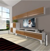 Resim Decoraktiv Ekoflex 8 Mdf Silver Tv Ünitesi Tv Sehpası - Beyaz - Ceviz 