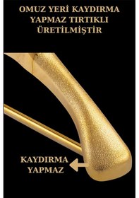 Resim 10Adet Plastik Gold Renk Yüksek Kalite Ceket Askısı Elbise Askısı Altın 