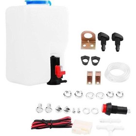 Resim Ön Cam Yıkayıcı Tankı, Ön Cam Yıkama Şişesi, Şişe Kiti Evrensel Ön Cam Yıkayıcı Pompası Şişe Tankı Kit Temizleme Araçları 12v Klasik İçin 