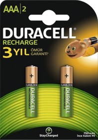 Resim Duracell 2'Li Rechargeable Aaa Pil 750 Mah 