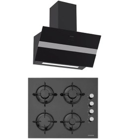 Resim Silverline CS5349B01 - 3472 Bold 60 Siyah Cam Ankastre Set 