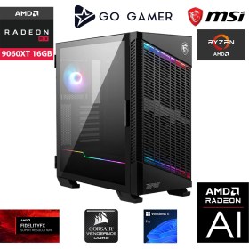 Resim Go Gamer GA1311DK AMD Ryzen 7 9800X3D / 64GB DDR5 5200MHz / 2TB NVMe m.2 SSD / RX 9060XT 16GB / 360mm Sıvı Soğutma / MSI 27" 2K 180Hz. / AMD Gaming Paket 