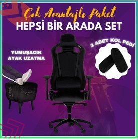 Resim Pro Ayak Uzatmalı Kol Pedli Maximus Oyuncu Koltuğu Siyah 