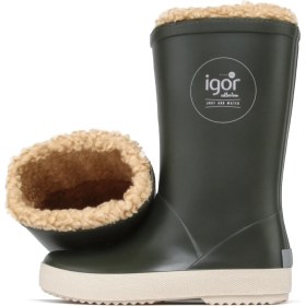 Resim Igor W10207 Splash Nautico Çocuk Kürklü Haki Yağmur Çizmesi 