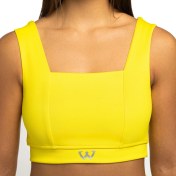 Resim Wiawi Kadın Kalın Askılı Spor Sütyeni Atlet Esnek Crop Top - Sunlight Sarı 
