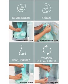 Resim Korbell Bebek Bezi Çöp Kovası Sistemi +495 Adet Bez Kapasiteli Çöp Poşeti 