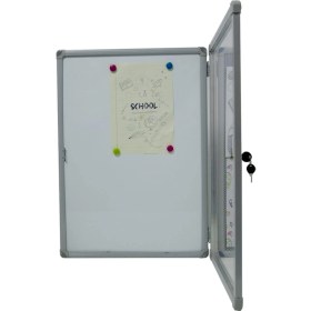 Resim 50X70CM Mıknatıslı Alüminyum Kapaklı Ince Camlı Sunum Panosu 