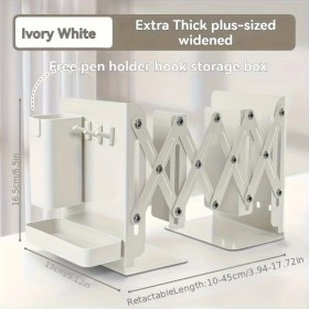 Resim Gateesat Dayanıklı Metal Kitap Ayracı 6lı Set Katlanır Masaüstü Düzenleyici Kalemlik Beyaz Beyaz 