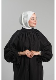 Resim Hürrem Bone Krem Pratik Hazır Geçmeli Tesettür Eşarp Sandy Arkadan Çıtçıtlı Piliseli Hijab 2406 40 Krem 