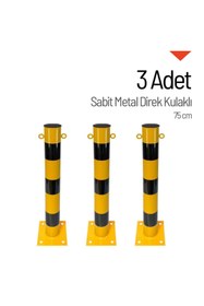Resim İleri Trafik 3'lü Sabit Metal Direk Seti Kulaklı, Metal Duba 75 cm 