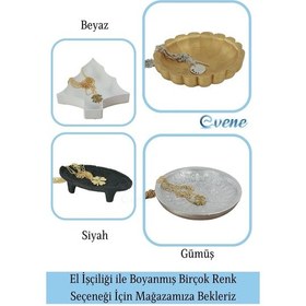 Resim Dekoratif Kase Takı Kutusu Yüzük Kolye Kutusu Mum Tabağı Takı Organizer Altıgen Model - Beyaz 