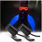 Resim Chuangyinshop Ice Blue 2pcs Angel Wings Led Projektör Işıkları Motorsiklet İçin 36v Altı Kırmızı Beyaz Tüy Tasarım 