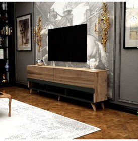 Resim Tv Sehpası Kura Çırağan Antrasit 180 Cm 