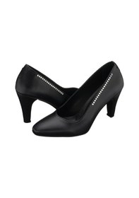 Resim Costo Shoes 45-46-47-48-49-50 Numara Ays7986 Siyah Deri Topuklu Özel Seri Kadın Stiletto Siyah Deri 