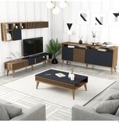 Resim Variant Milan 3'Lü Salon Takımı - Ceviz - Antrasit 