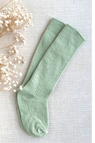 Resim Esra's Store Unisex Bebek Soft Yeşil Dizaltı Çorap 