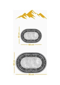 Resim Yıkanabilir Kaymaz Tabanlı Modern Desenli 2'li Banyo Paspas Takımı Obps0012 Renkli 