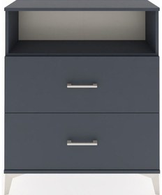 Resim Arges Şifonyer Tek Raflı 2 Çekmeceli 88x30x106 Antrasit-antrasit Antrasit 