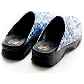 Resim Love Desenli Hakiki Deri Kadın Sabo Terlik Mavi 