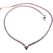 Resim Bysevisilver Mor Taşlı Kalp Choker 