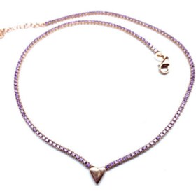Resim Bysevisilver Mor Taşlı Kalp Choker 