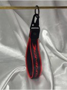 Resim CEBECİOTO DOMİNAR KIRMIZI ÇİZGİLİ 19 CM BEZ ANAHTARLIK KALİTELİ OTO-MOTO AKSESUAR ÇİFT TARAFLI BASKI 