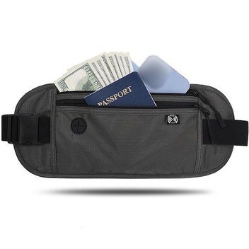 Fosenze Spor Koşu Bel Çantası, Su Geçirmez Oxford Kumaş, Kulaklık Deligi, Ayarlanabilir Kemer, Çok Amaçlı Outdoor Fitness Cep Telefonu Çantası, Koyu Gri Siyah - Gri