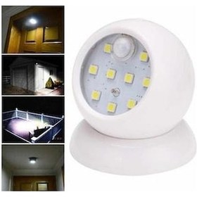 Resim Pilli Ledli 360 Derece Dönen Hareket Sensörlü Pilli Gece Lambası Diğer 