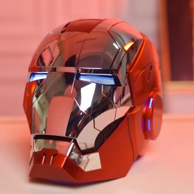 Resim hifu Iron Man Kask Demir Adam Robot Maske Ses Komutlu Uzaktan Kumandalı Dekor Figür Çocuk Oyuncak 