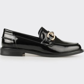 Resim Elle Shoes Siyah Deri Kadın Günlük Loafer 