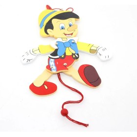 Resim MiraLive Ahşap Sallanan Pinokyo Figürü 