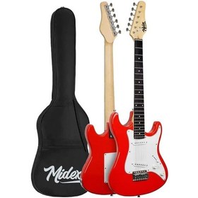 Resim Midex Ceg-36rd 8-12 Yaş Çocuklar İçin Amfili Full 3/4 36 İnç Elektro Gitar Seti Kırmızı 