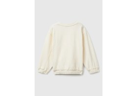 Resim Benetton Kız Bebek Ekru Kalpli Sweatshırt 3NBMG10K2-25K-015 