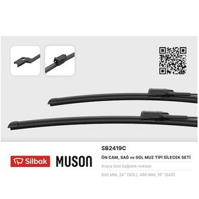 Resim Sılbak Sb2419c Sılecek Supurgesı 600 / 480mm Muz Tıp Golf V 10 / 05 Caddy Iıı 03 / 07 