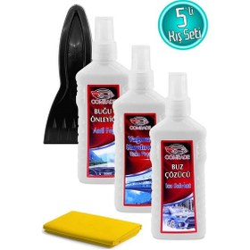 Resim Comrade Kışlık Oto Araç Bakım Seti 5li Buğu Önleyici Yağmur Kaydrıcı Buz Çözücü Sprey Buz Kazyıcı 