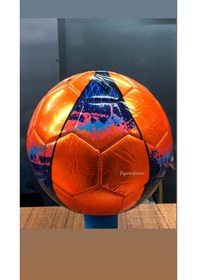 Resim Parlak Dikişli Futbol Topu 5 Numara + Şişirme Pompası Li Turuncu 