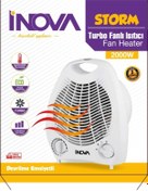 Resim İnova Elektrikli Turbo Fanlı Isıtıcı 2000 Watt Devrilme Emn + Çift Tuşlu 