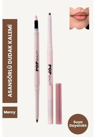 Resim Pop Beauty Dudak Kalemi, Suya Dayanıklı, Asansörlü, Waterproof Lıplıner- Mercy 8684415590145 Açık Kahverengi 