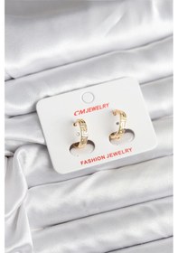 Resim 14k Gold Renk Kaplama Cm Kadın Küpe altın 81141384 