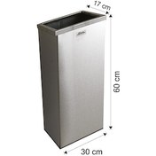 Resim Paslanmaz Çöp Kovası Çemberli Dikdörtgen 30 Litre 
