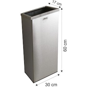 Resim Paslanmaz Çöp Kovası Çemberli Dikdörtgen 30 Litre 