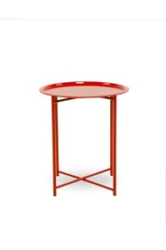 Resim HALL BREATHE Şık Katlanabilir Metal Ofis Orta Sehpa, Kırmızı Renkli, Pratik ve Dayanıklı Tasarım 