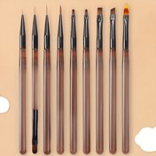 Resim 9 Parça Tırnak Fırçası Seti, Jel Pürüzsüz Tasarım Kalem, Tırnak Sanatı Boyama Aracı, Tırnak Temizleyici, Göz Kalem Fırçası, Tırnak Kalemi, Kokusuz, Kadınlar ve Hanımlar için Salon Kalitesi 