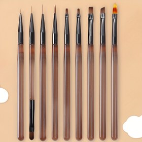 Resim 9 Parça Tırnak Fırçası Seti, Jel Pürüzsüz Tasarım Kalem, Tırnak Sanatı Boyama Aracı, Tırnak Temizleyici, Göz Kalem Fırçası, Tırnak Kalemi, Kokusuz, Kadınlar ve Hanımlar için Salon Kalitesi 