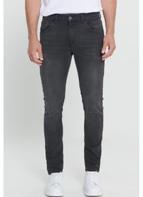 Resim AC&Co / Altınyıldız Classics Ekstra Slim Fit Riss Pamuklu Esnek Denim Jean Erkek Kot Pantolon Antrasit 