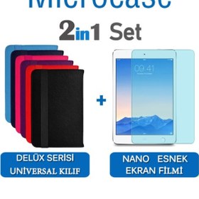 Resim iPad Uyumlu Air 2 Delüx Serisi Universal Standlı Deri Kılıf + Nano 