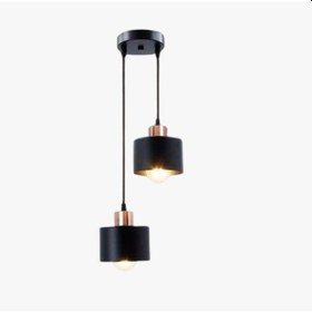 Resim Rsylight Retro Metal Dekoratif 2 Li Rustik Sarkıt Avize Siyah 
