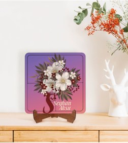 Resim Bk Gift Kişiye Özel Isimli Kadınlar Günü Tasarımlı Ahşap Standlı Puzzle Çerçeve-17 