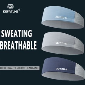 Resim 1 adet erkek örme spor bandı, kadın yoga bandı, ter emici ve hızlı kuruyan, koşu, basketbol, fitness, açık hava çalışması için uygun 