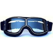 Resim Motosiklet Ve Jet Gözlükleri Gözlük Motosiklet Gözlüğü 18x8cm Siyah Çerçeve + Şeffaf Lens 